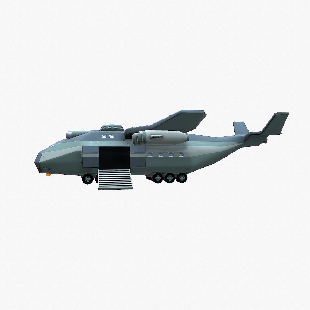 Cargo Spaceship Low-poly 3D model_12