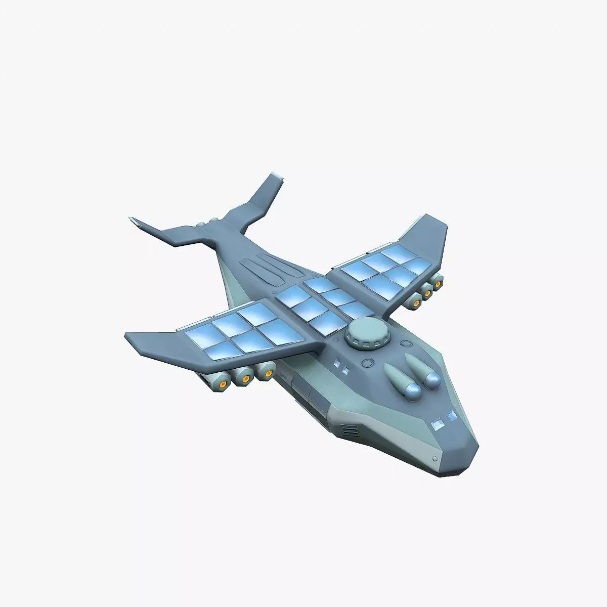 Cargo Spaceship Low-poly 3D model_0