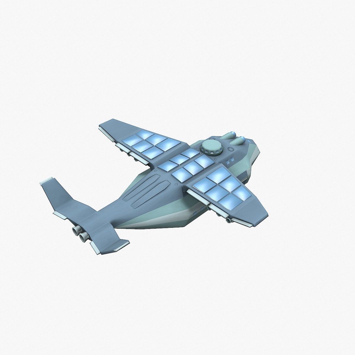 Cargo Spaceship Low-poly 3D model_2