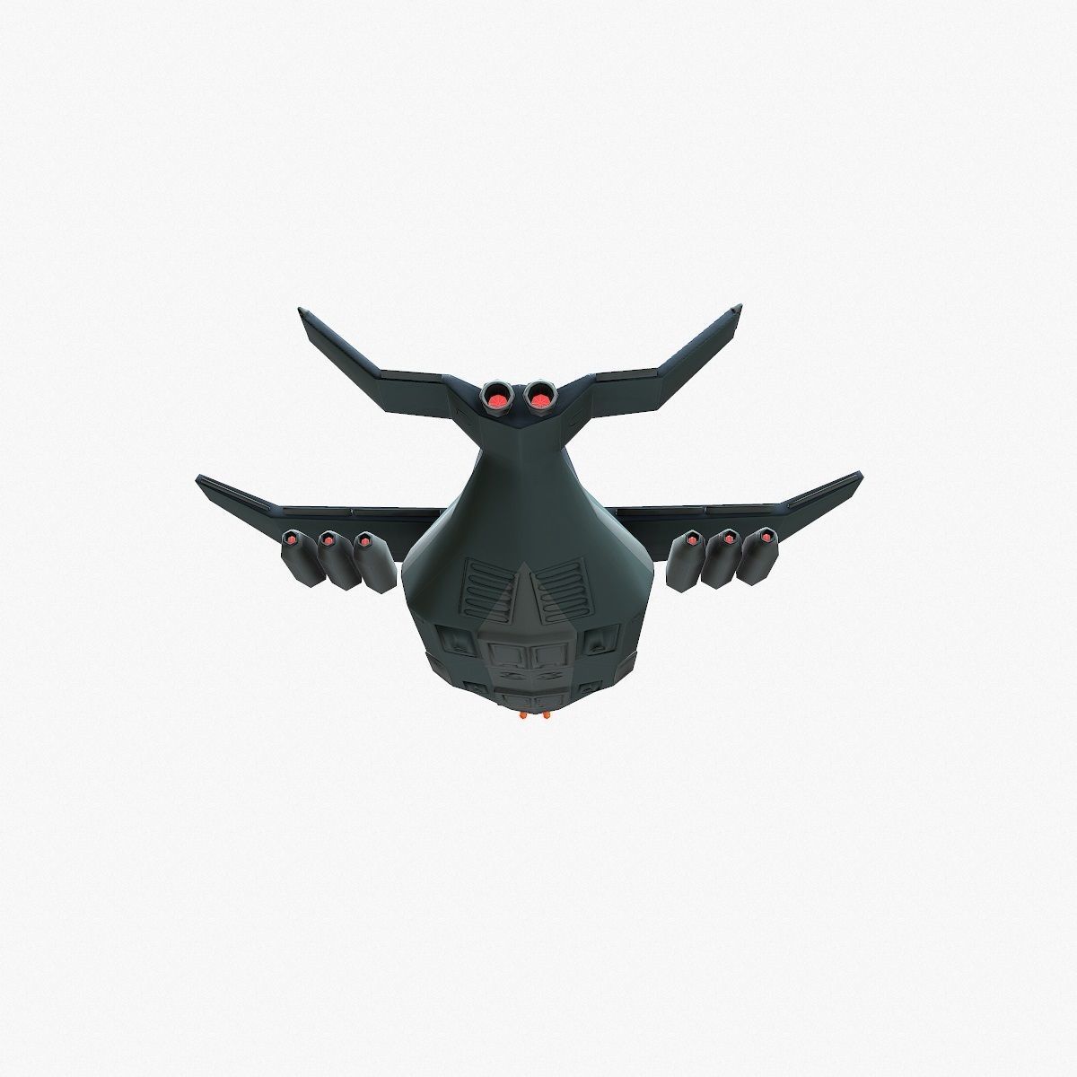 Cargo Spaceship Low-poly 3D model_16