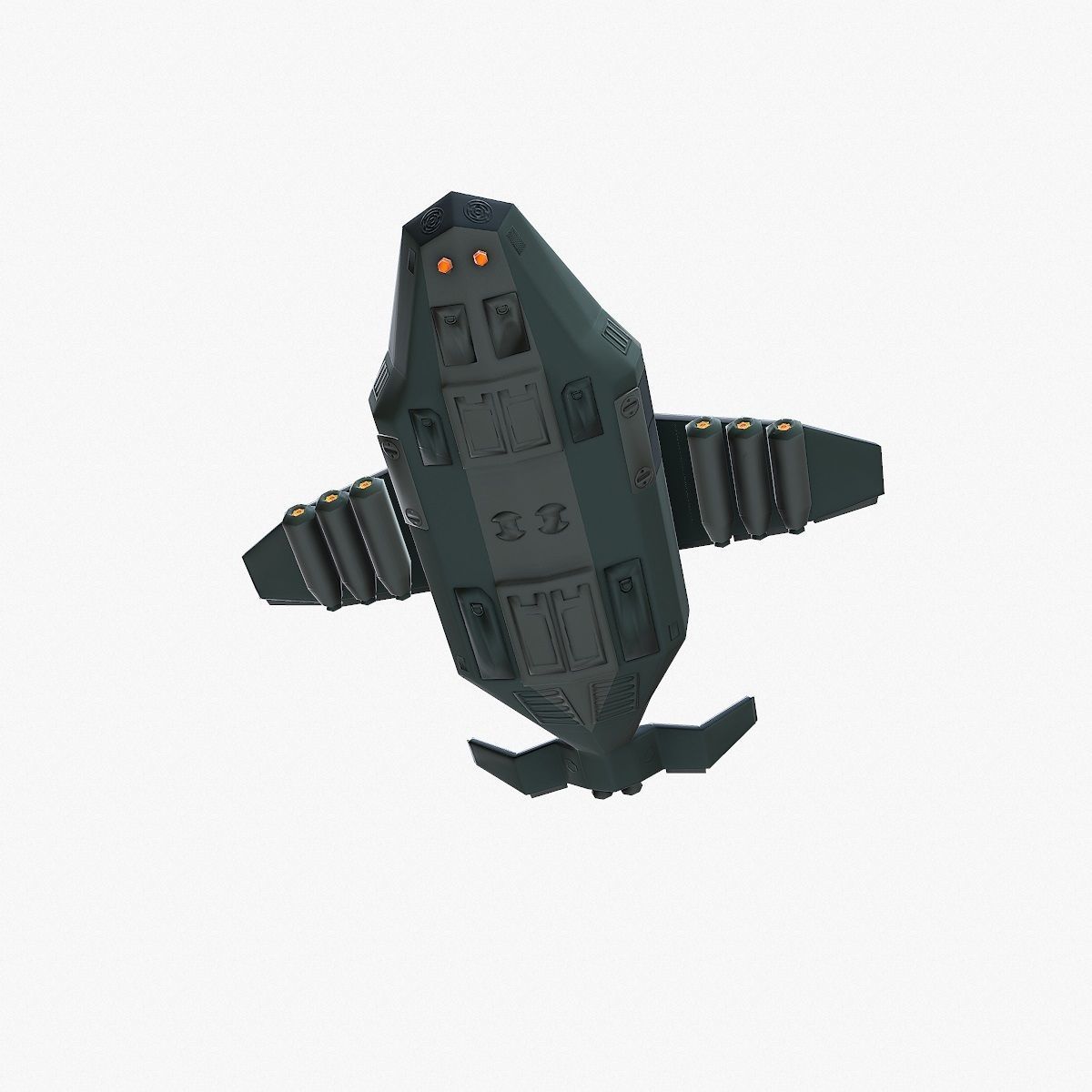Cargo Spaceship Low-poly 3D model_17