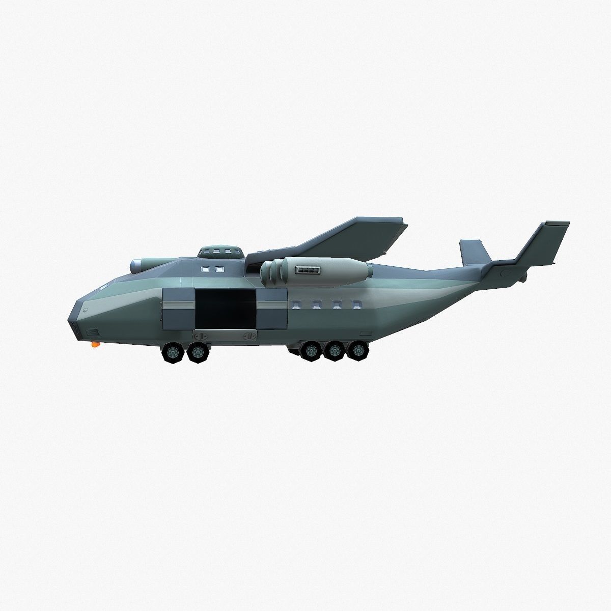 Cargo Spaceship Low-poly 3D model_13