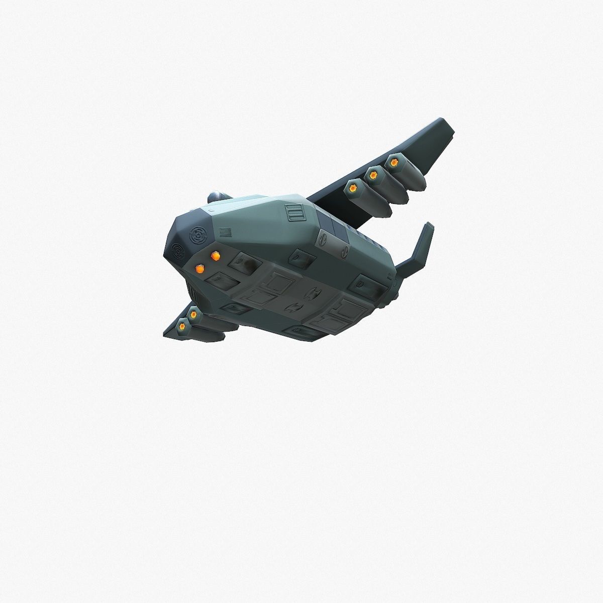 Cargo Spaceship Low-poly 3D model_20