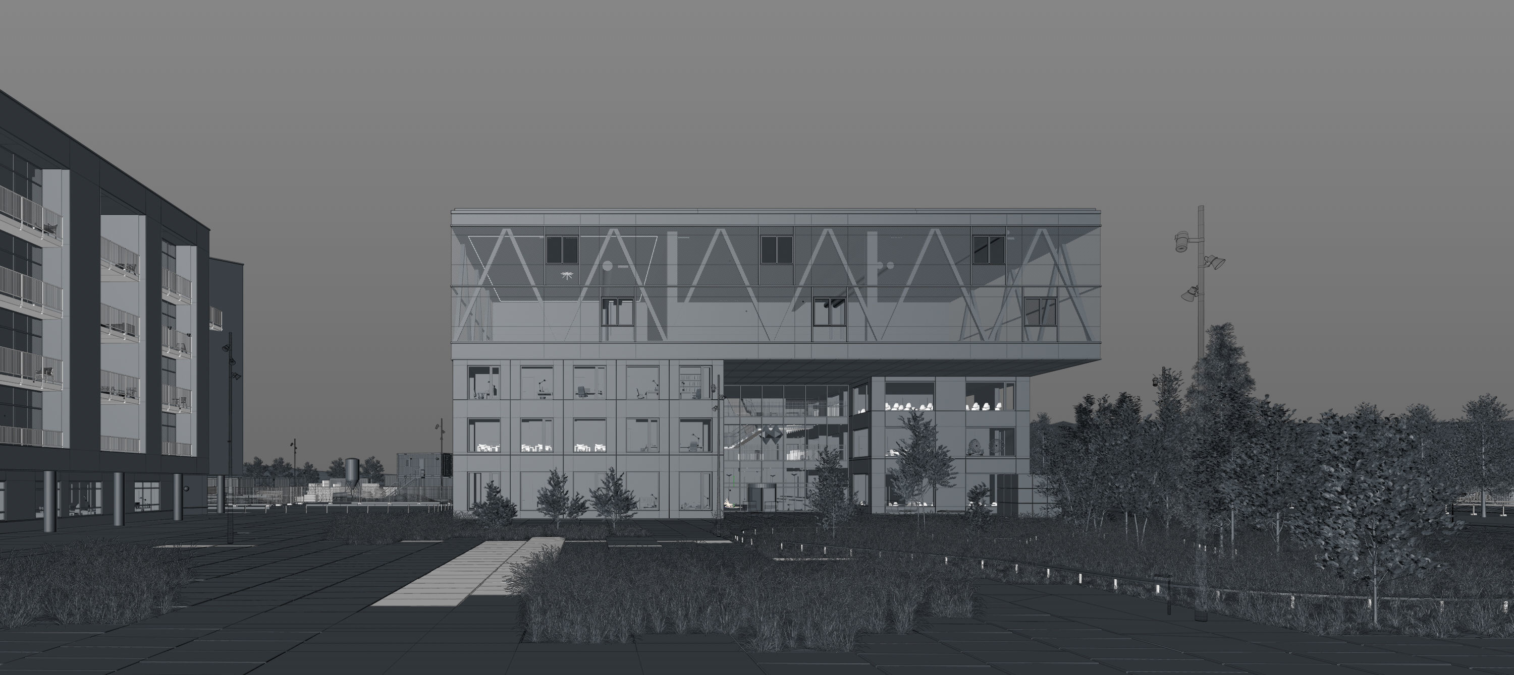 Cortex Park exterior scene 3D model_4