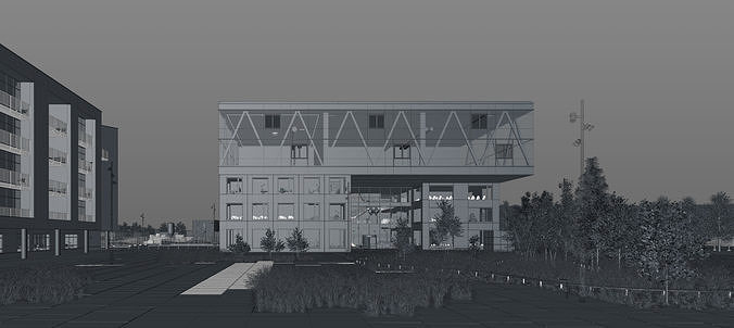 Cortex Park exterior scene 3D model 5
