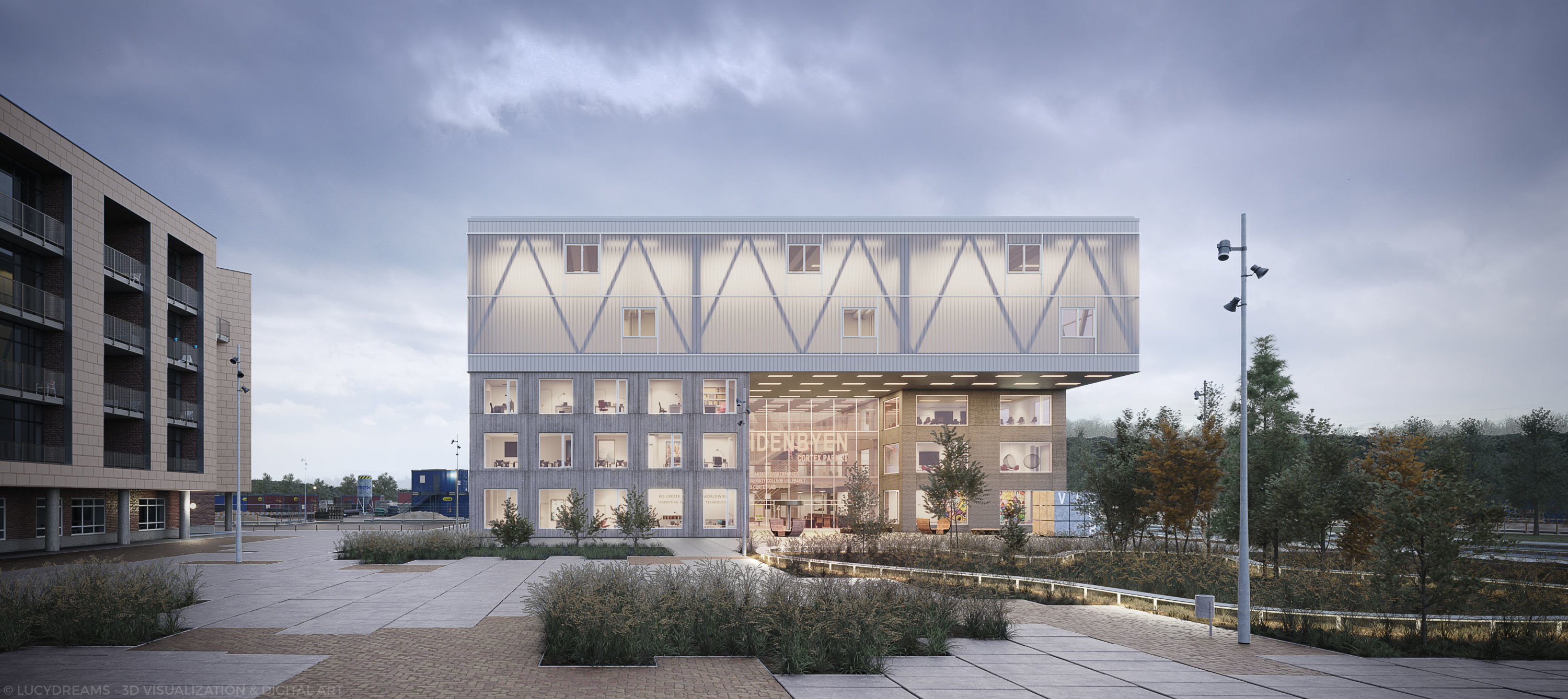 Cortex Park exterior scene 3D model_1