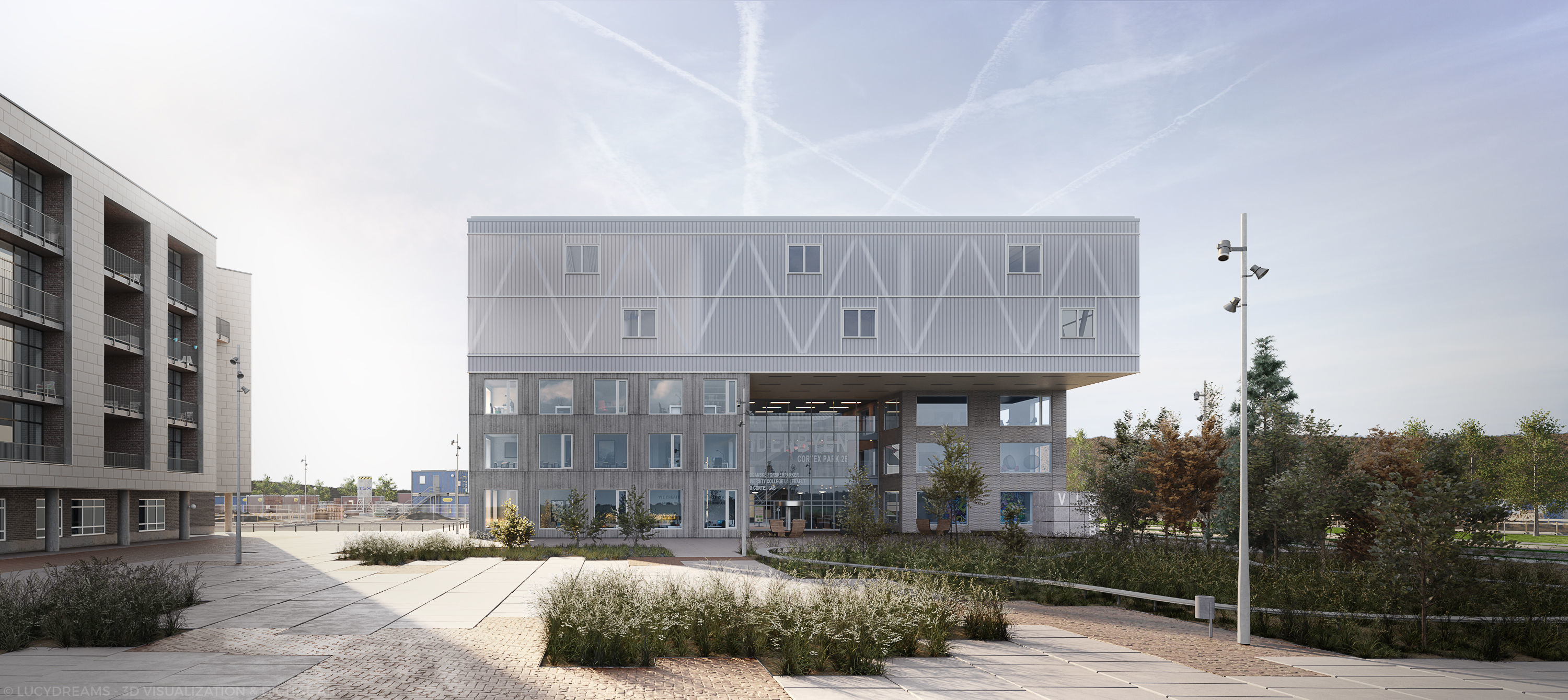 Cortex Park exterior scene 3D model_2