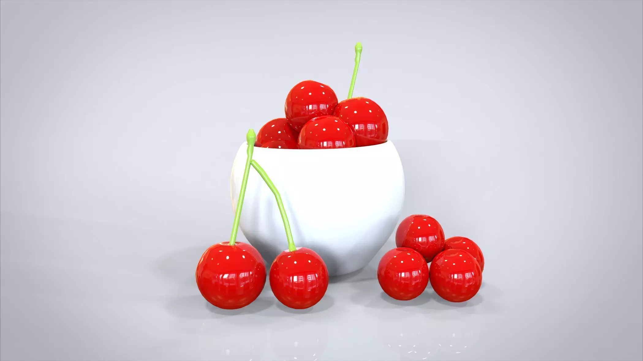 Bowl of Cherries 3D model Low-poly 3D model_0