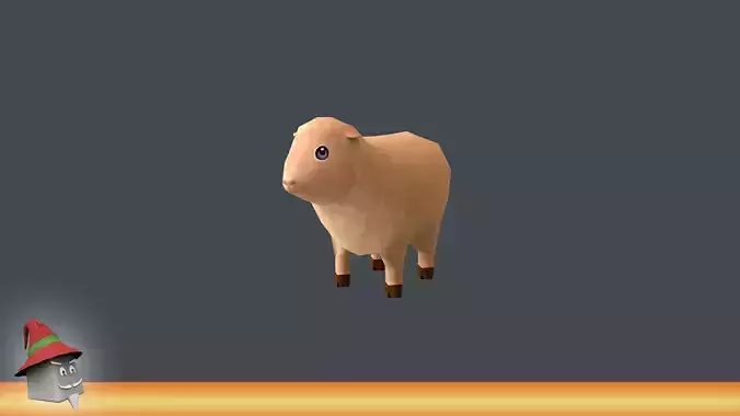 Mini Sheep Cartoon Low-poly 3D model