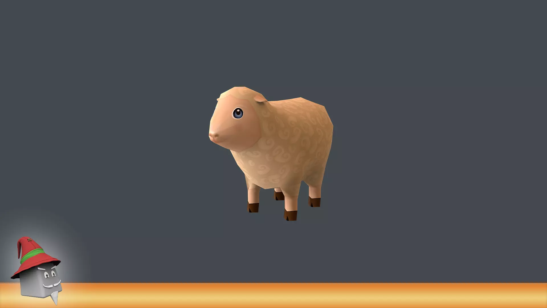 Mini Sheep Cartoon Low-poly 3D model_0