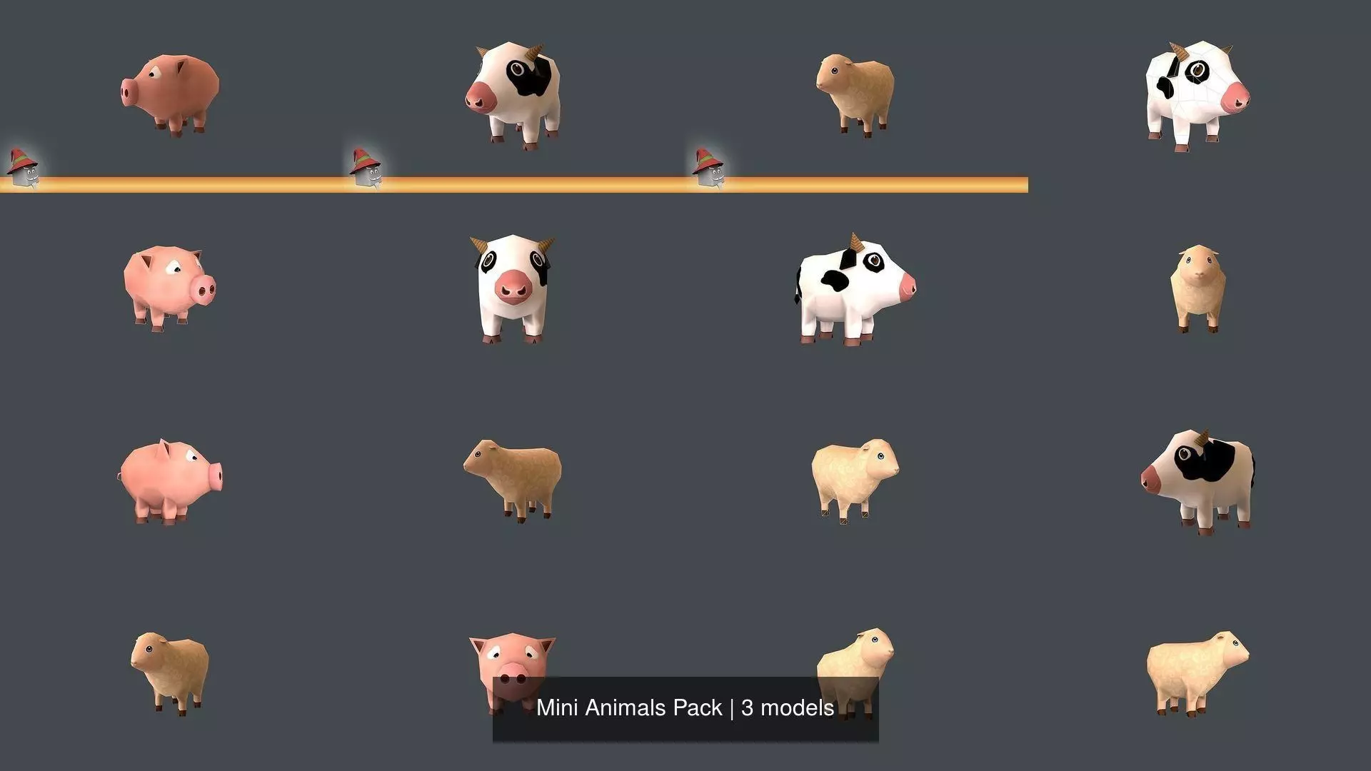 Mini Animals Pack 3D Model Collection_0