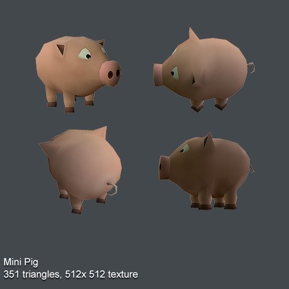 Mini Animals Pack 3D Model Collection_6