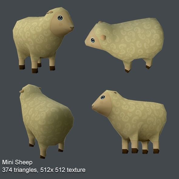 Mini Animals Pack 3D Model Collection_4