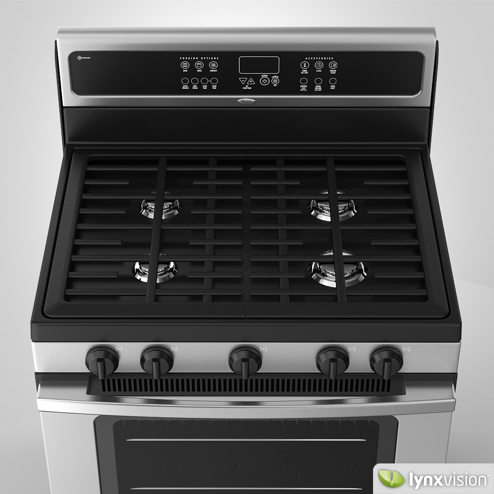 Whirlpool Gas Cooker Free 3D model_2