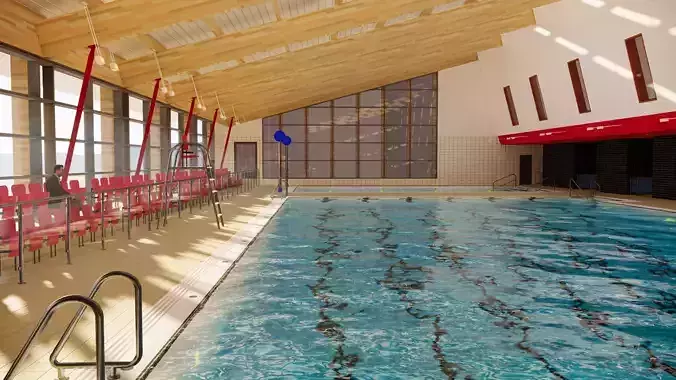 Swimming pool interior 3D model