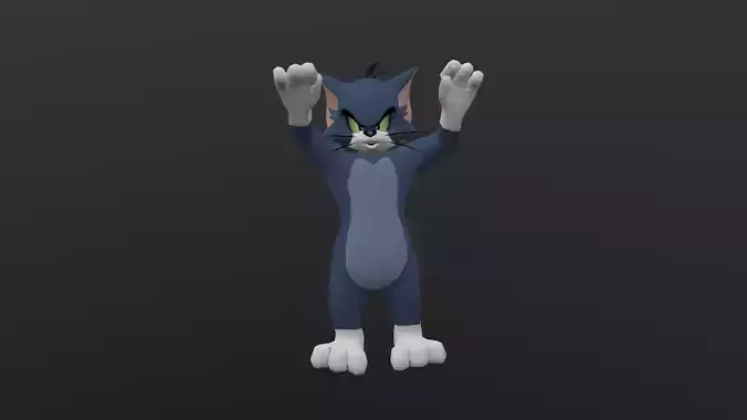 TOMC-033 Tom Cat Waving Both Hands Low-poly 3D model