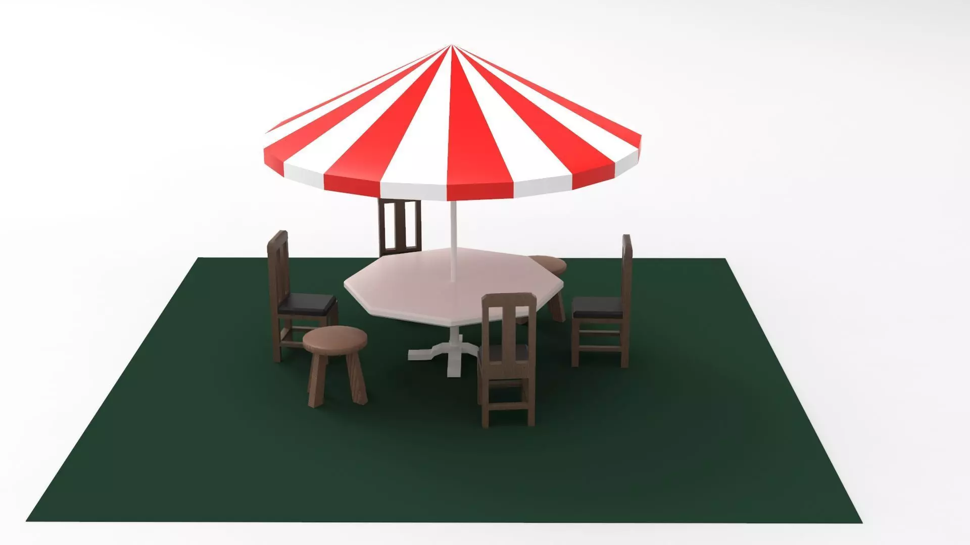 Beach umbrella and  seat 3D print model_0