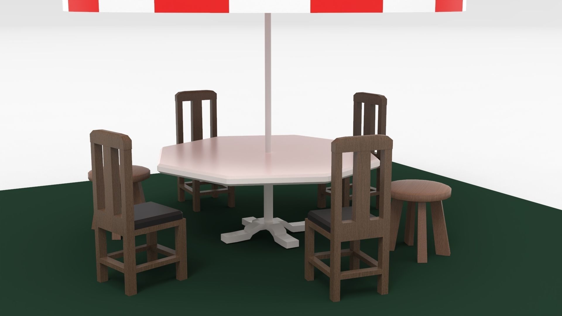 Beach umbrella and  seat 3D print model_7