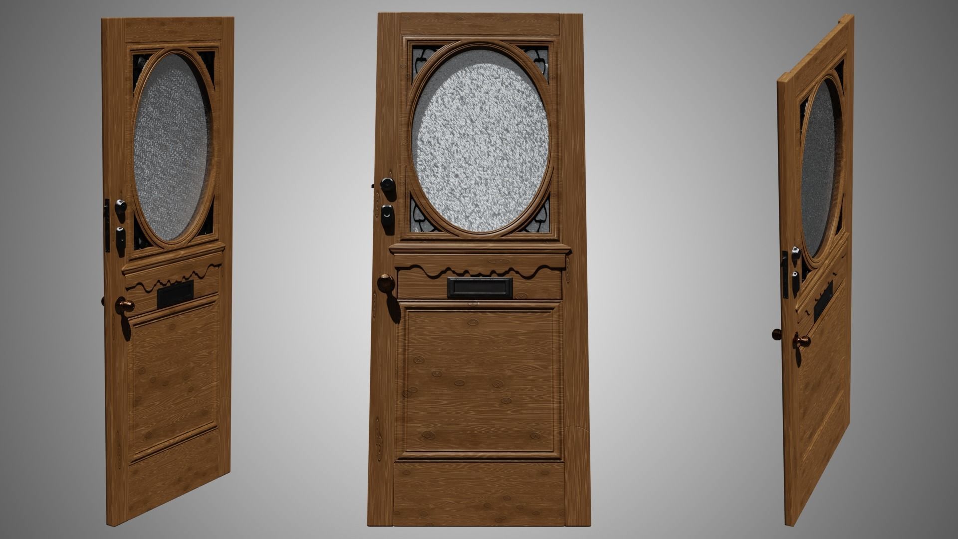 Suburban House Doors 01 3D model_3