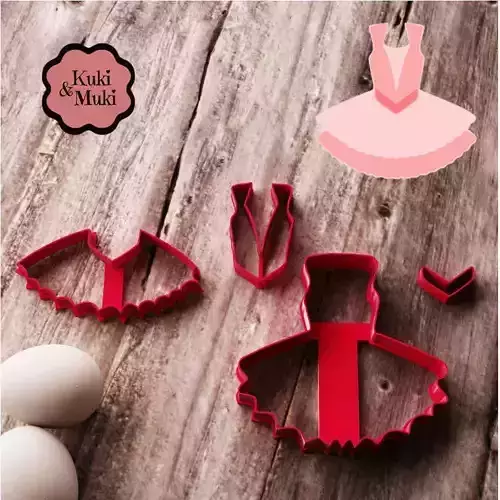 Ballerina Dress Cookie and Fondant Cutter Set