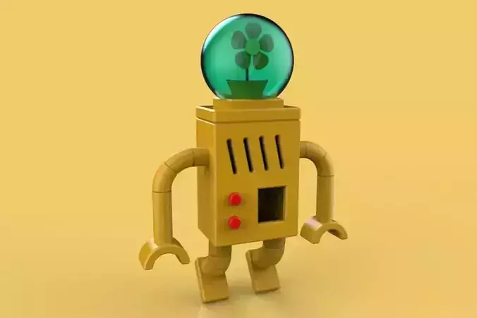 ROBOT FLOWER ASTRONAUT CHARACTER