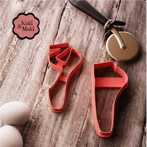 Ballet Shoe Cookie and Fondant Cutter Set 3D print model