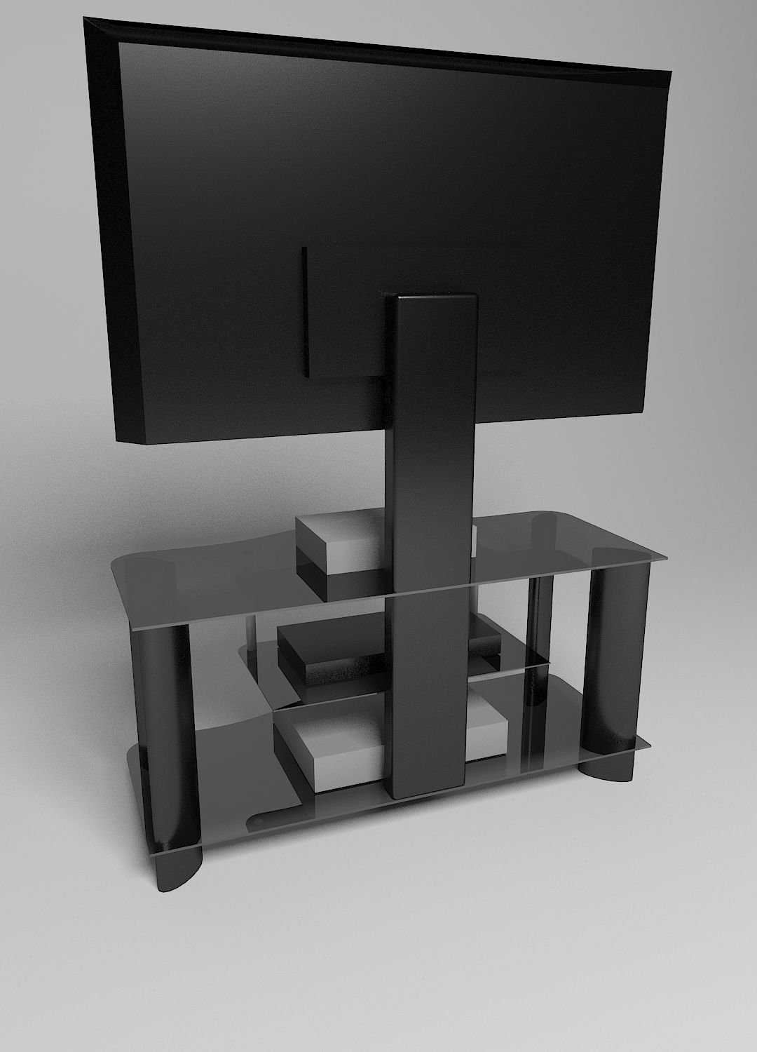 glass table for tv Free 3D model_1
