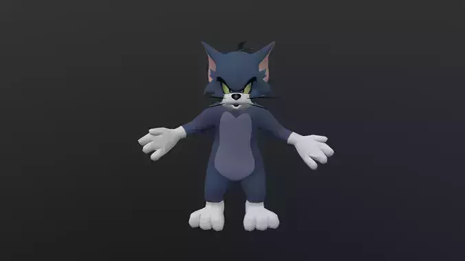 TOMC-035 Tom Cat Yelling Low-poly 3D model