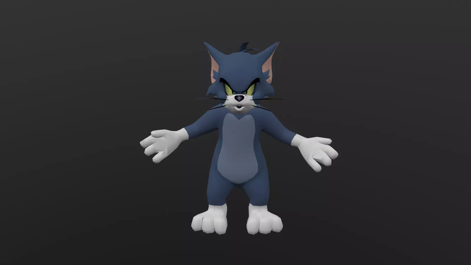 TOMC-035 Tom Cat Yelling Low-poly 3D model_0