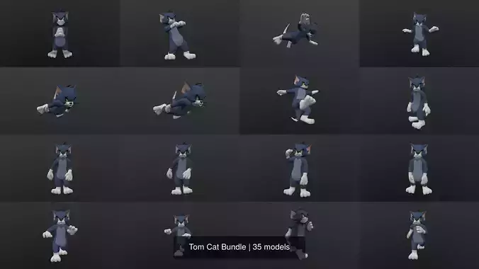 Tom Cat Bundle 3D Model Collection