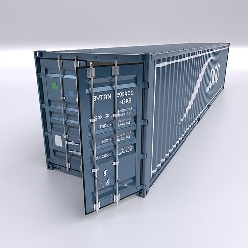 Standart Shipping Container 40ft Rigged 3D model