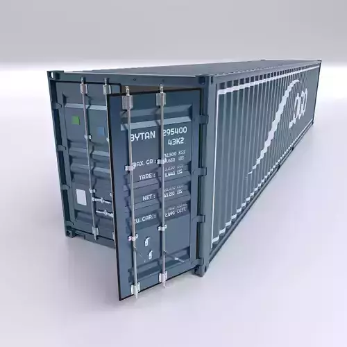 Standart Shipping Container 40ft Rigged 3D model
