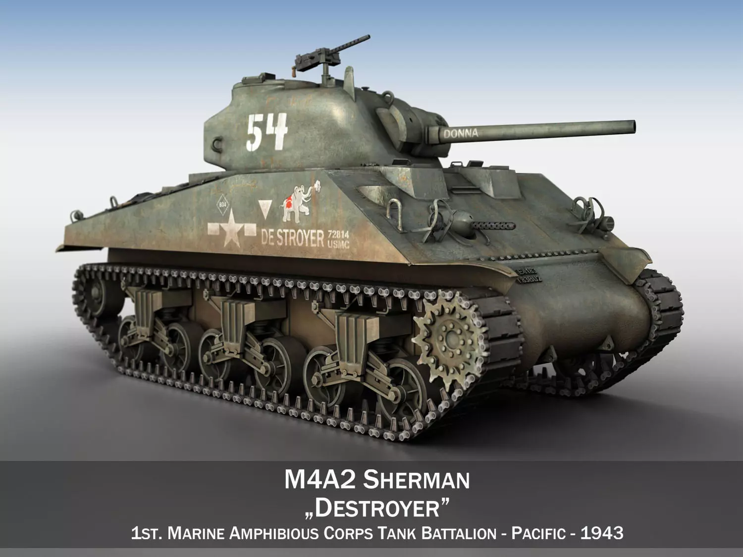 M4A2 Sherman - Destroyer 3D model_0