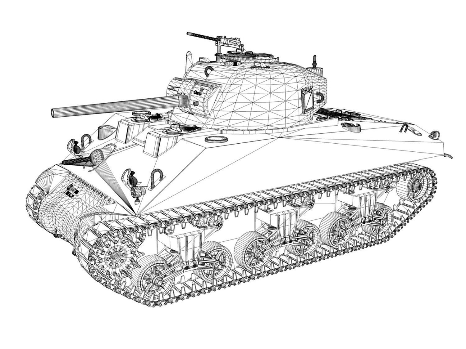 M4A2 Sherman - Destroyer 3D model_11