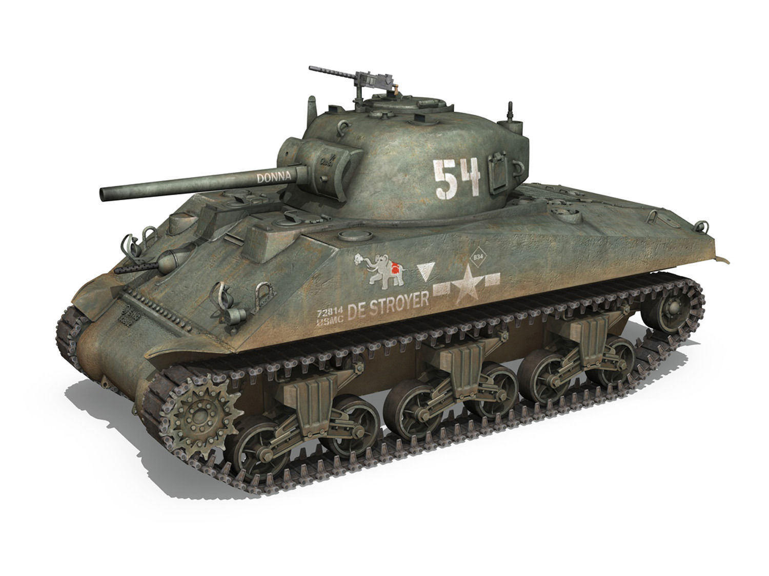 M4A2 Sherman - Destroyer 3D model_2