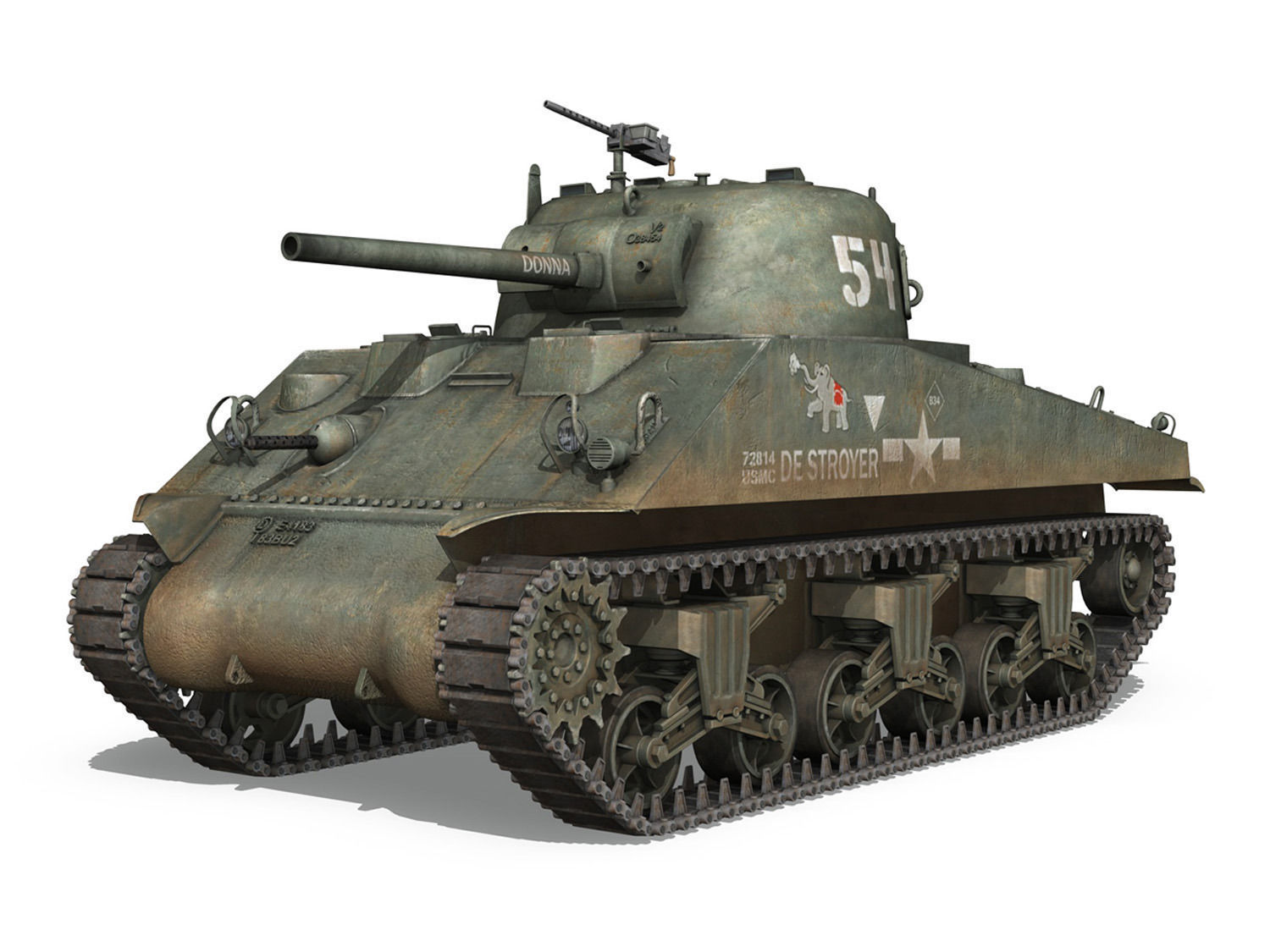 M4A2 Sherman - Destroyer 3D model_1