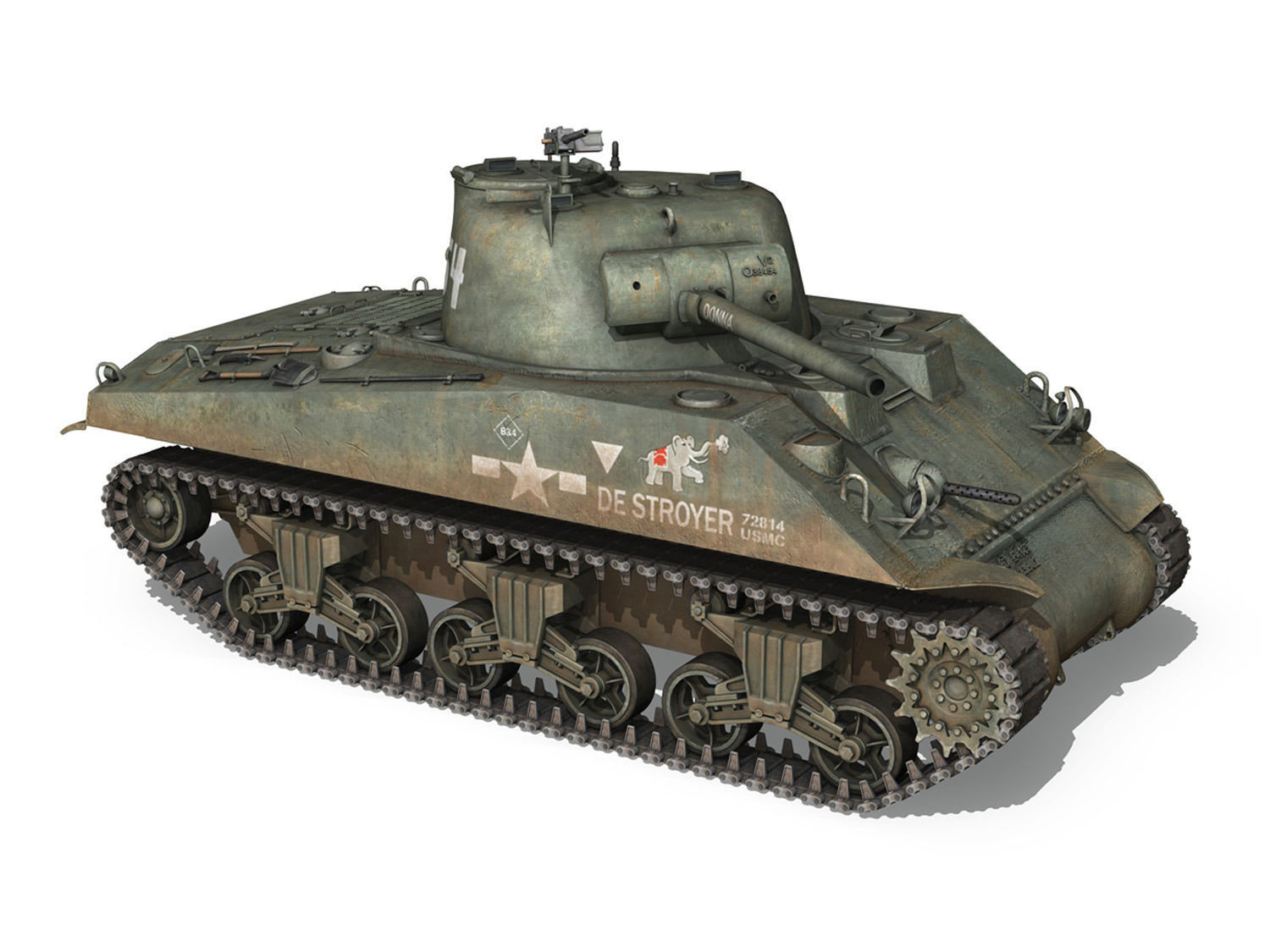 M4A2 Sherman - Destroyer 3D model_6