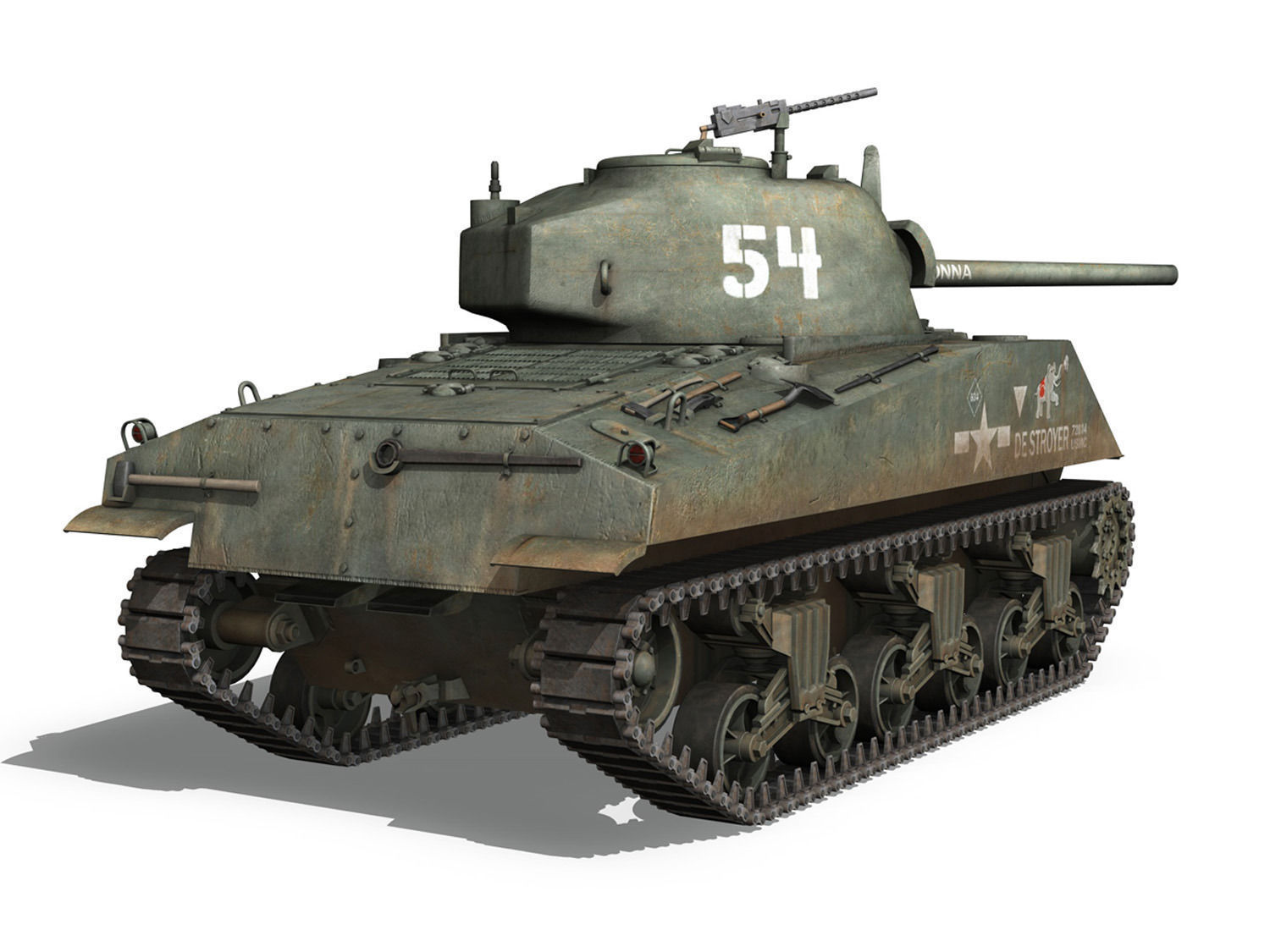 M4A2 Sherman - Destroyer 3D model_4