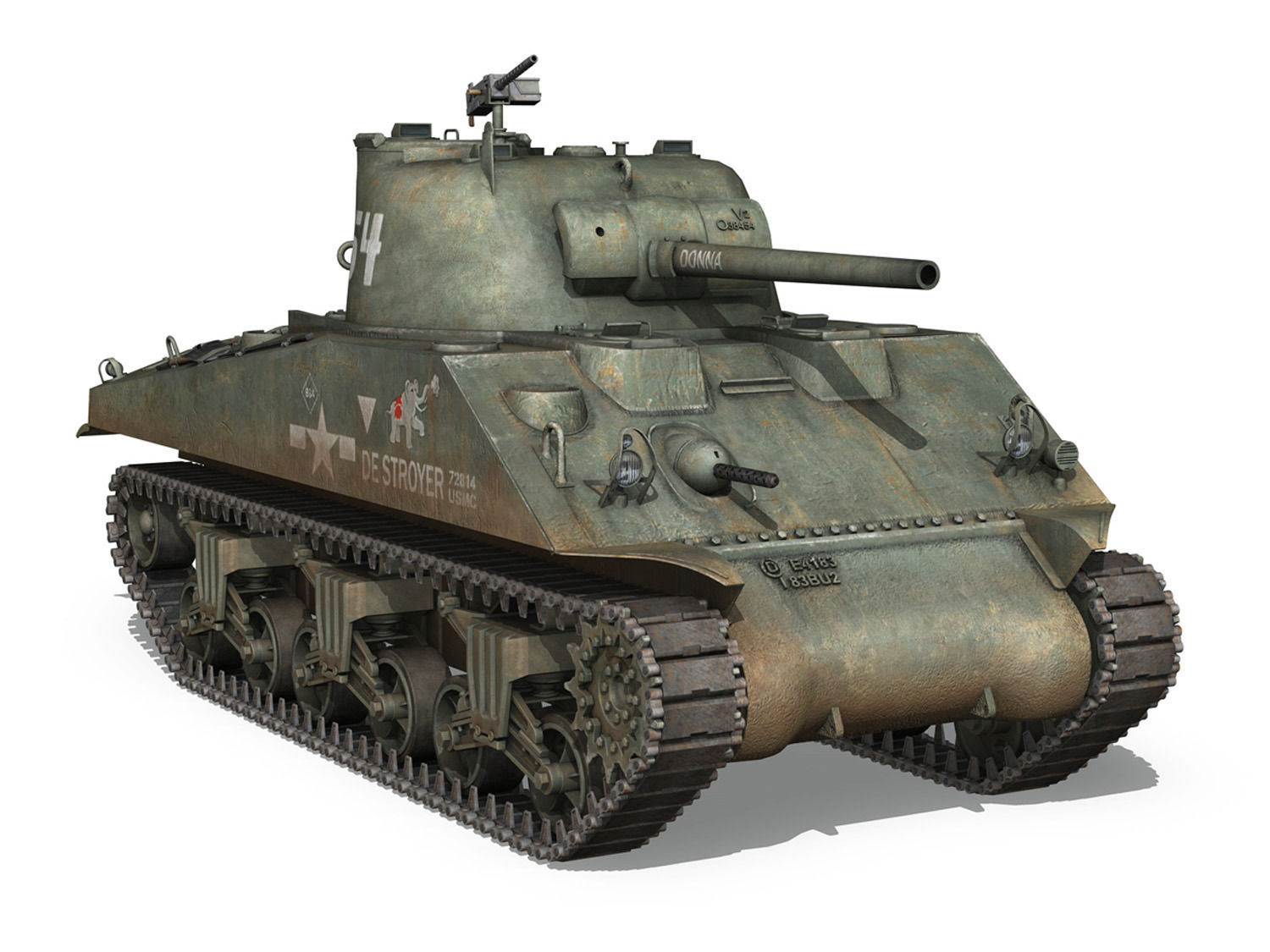 M4A2 Sherman - Destroyer 3D model_7