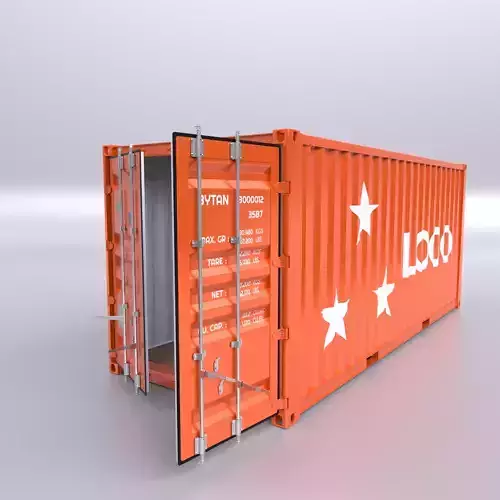 Standart Shipping Container 20ft Rigged 3D model