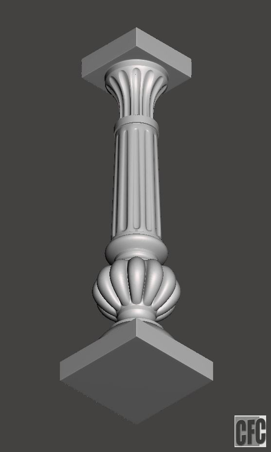 Balauster-Column - 3d model for CNC - BalausterColumnCFC04 3D print model_6
