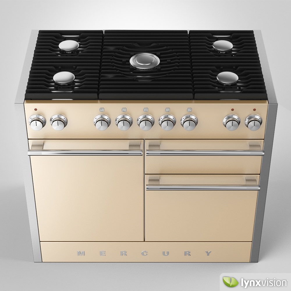 Mercury Gas Range Cooker 3D model_1