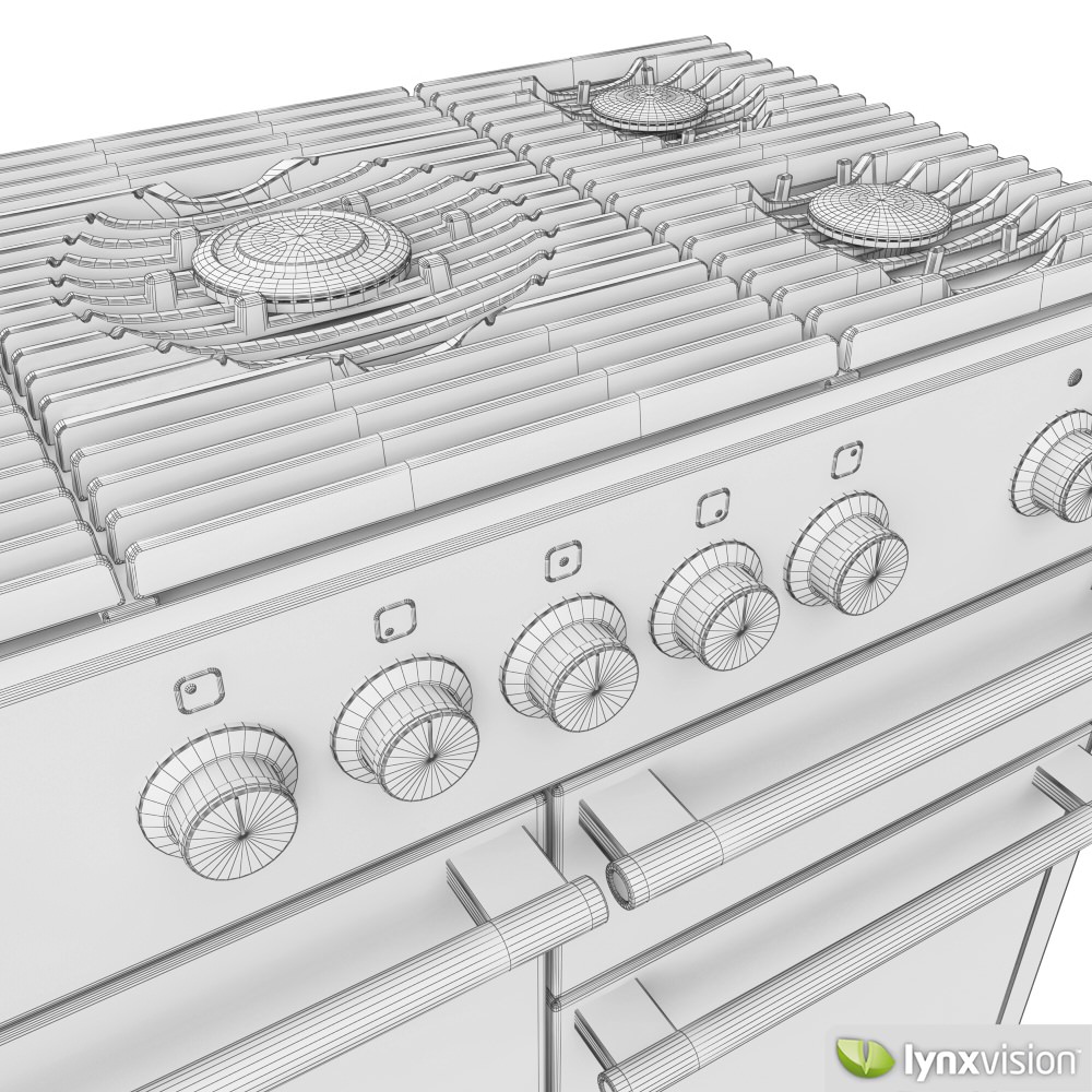 Mercury Gas Range Cooker 3D model_4