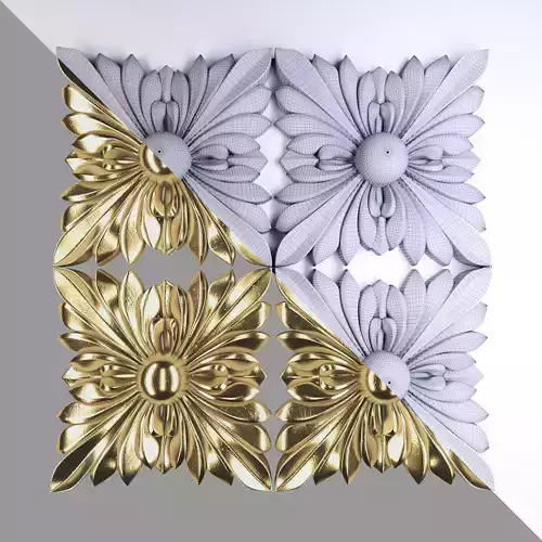 ornament 1 golden floral pattern