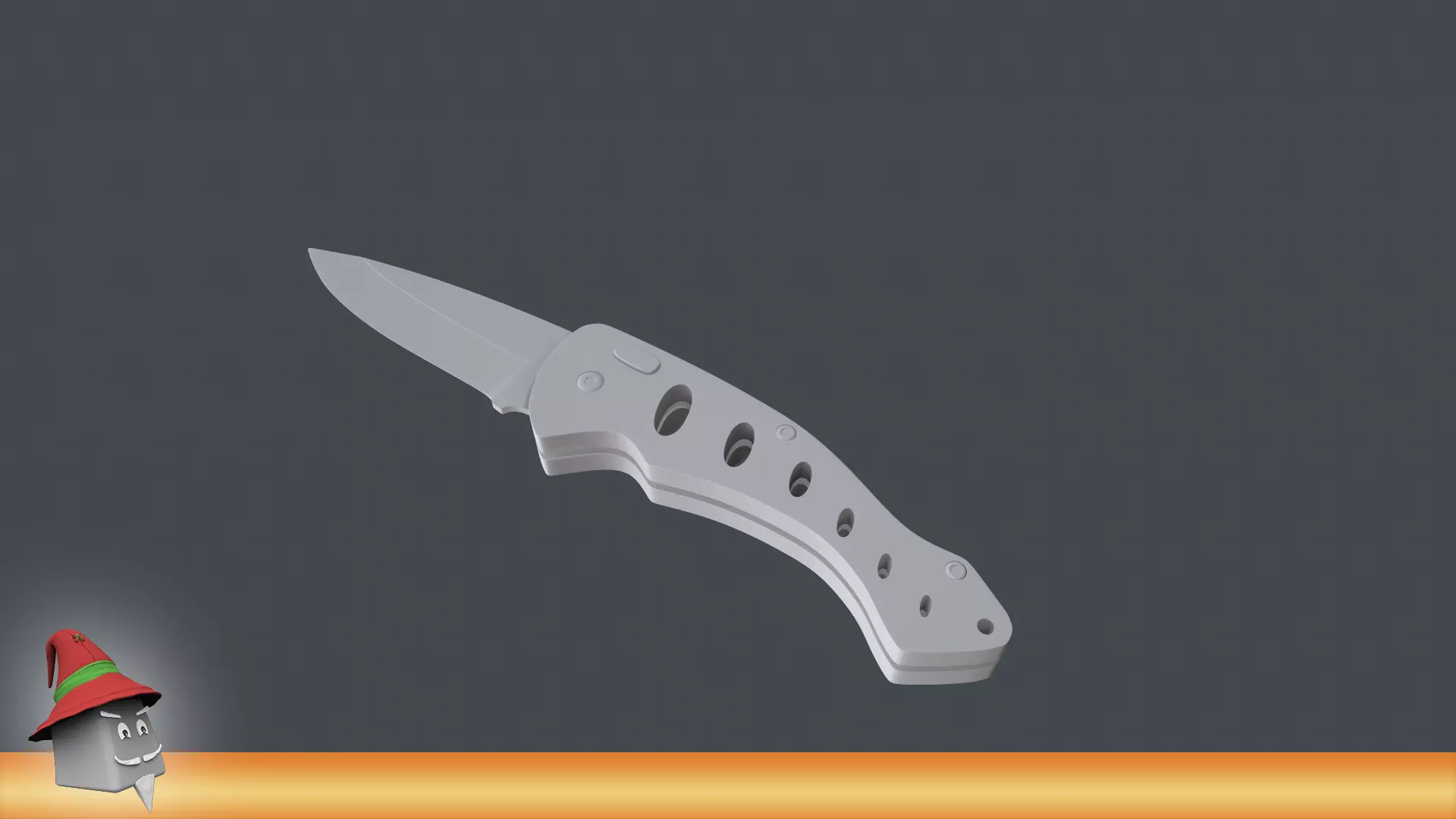Folding Pocket Knife 3D model_0