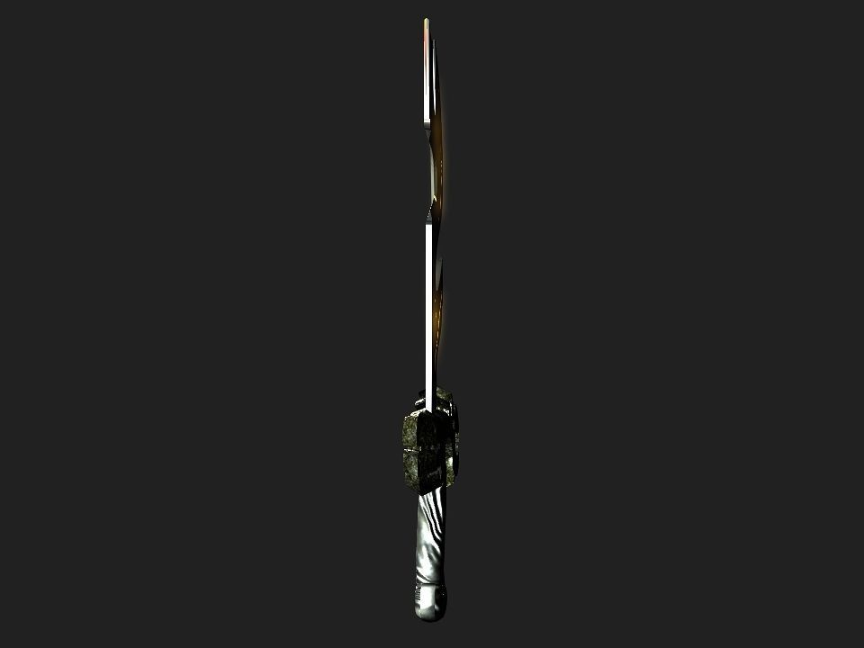 Fantasy beast flame sword Low-poly 3D model_4