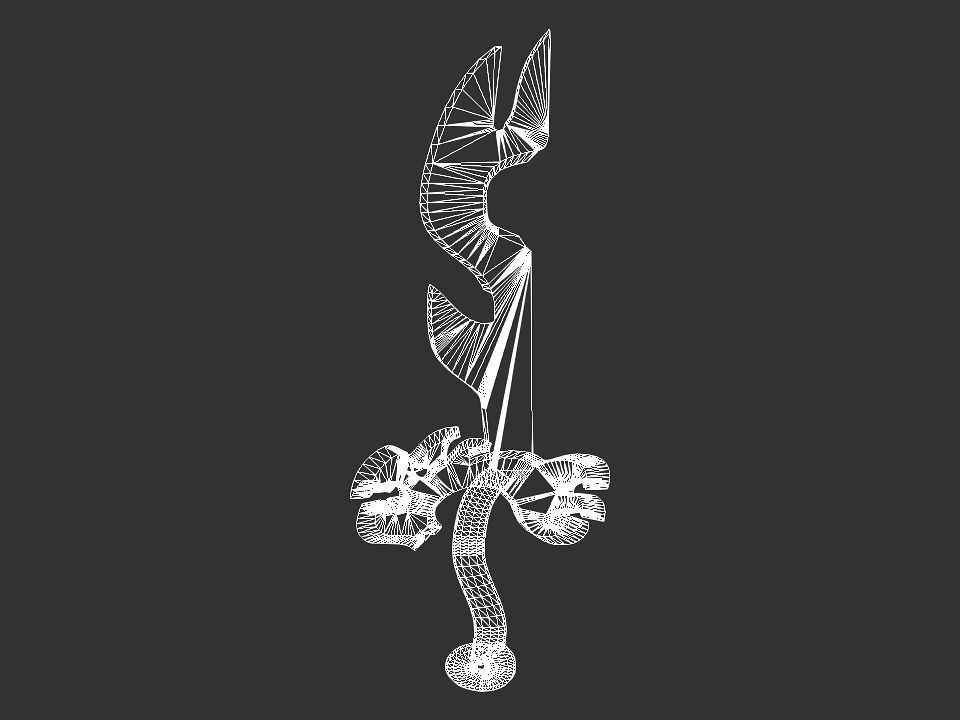 Fantasy beast flame sword Low-poly 3D model_30