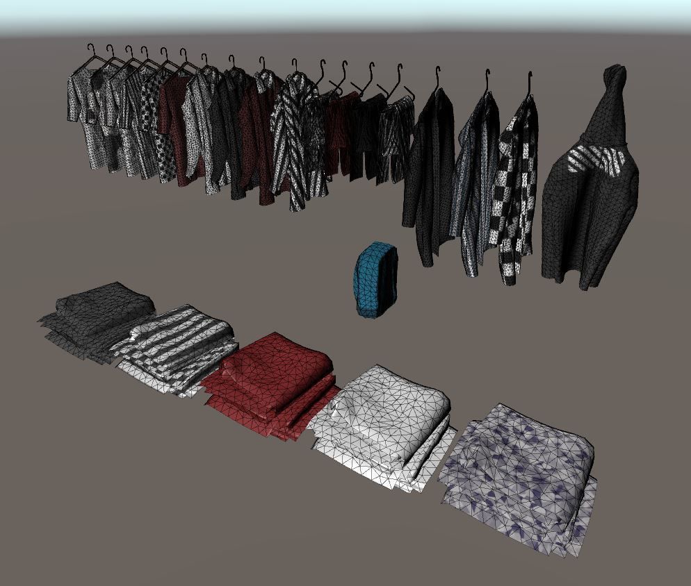Clothing Pack Low-poly 3D model_2