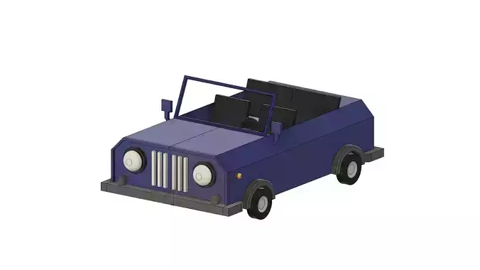 Low Poly Old Car Free 3D print model