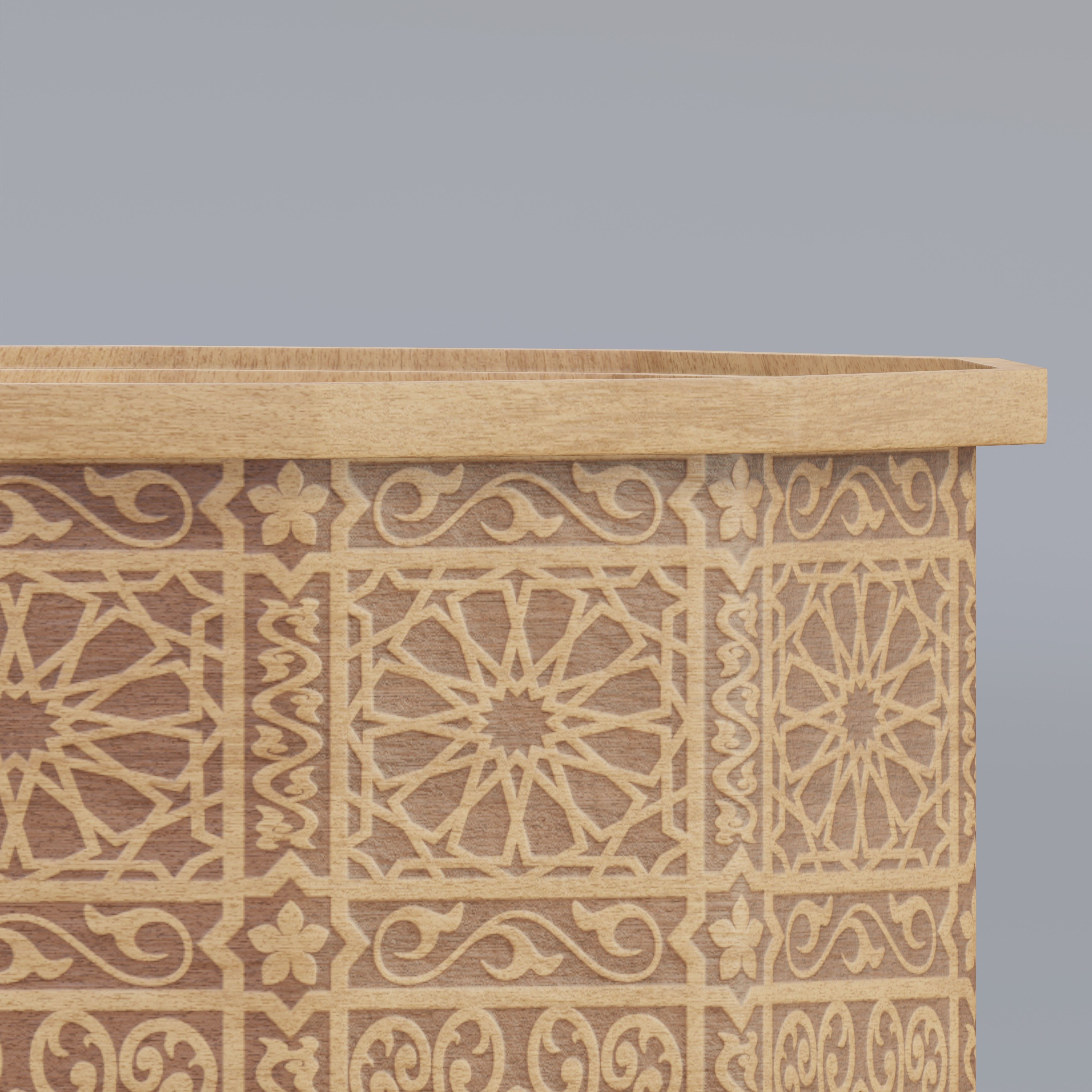 Vintage Moroccan large table 3D model_2